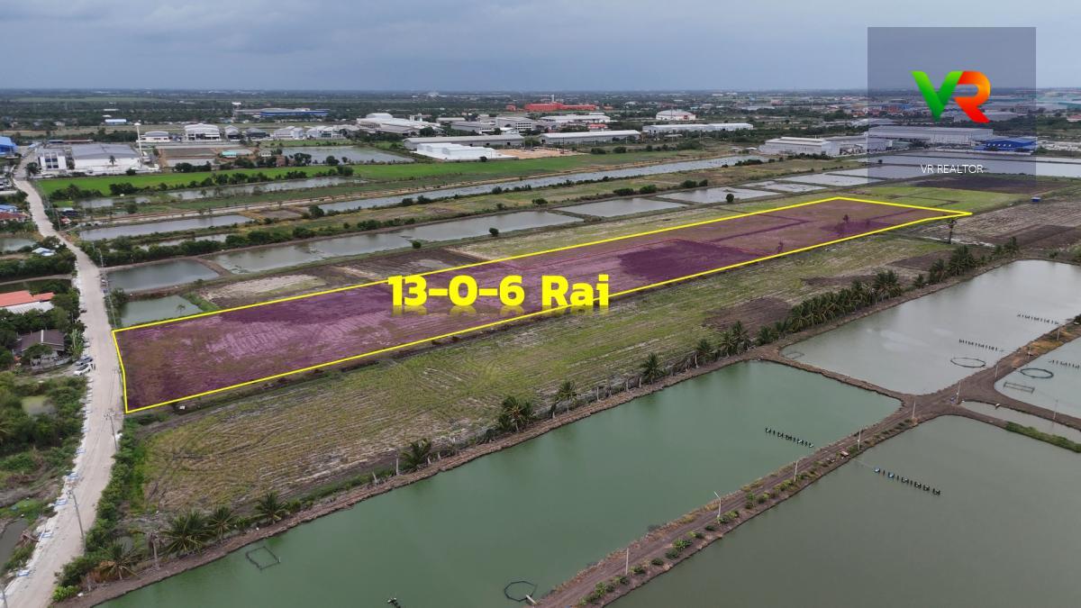 ขายที่ดินผังสีม่วง 13 ไร่ บางบ่อ สมุทรปราการ ใกล้นิคมเวลโกรว์ ราคา 4.8 ล้านบาท/ไร่